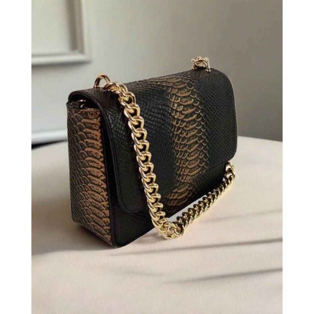 NEW BERGE women's dune chain handbag in dark brown